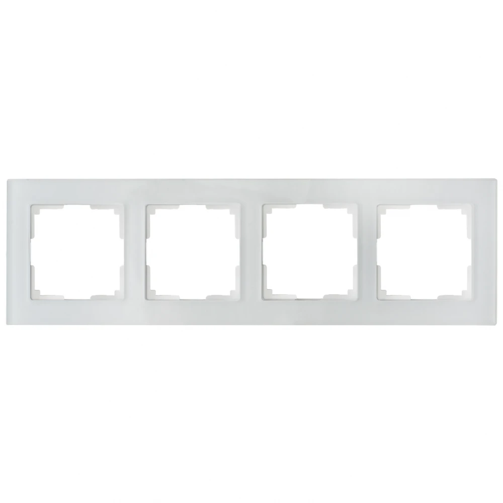 Πλαίσιο Τετραπλό Για Χωνευτούς Διακόπτες & Πρίζες Λευκό Γυαλί ΝΕΦΕΛΗ
