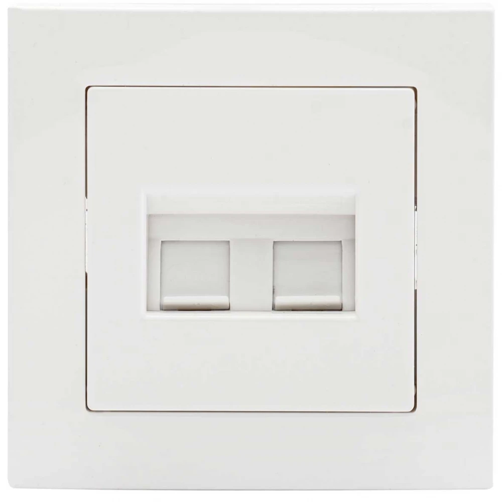 Πρίζα Τηλεφώνου Διπλή RJ11 Χωνευτή ΝΕΦΕΛΗ