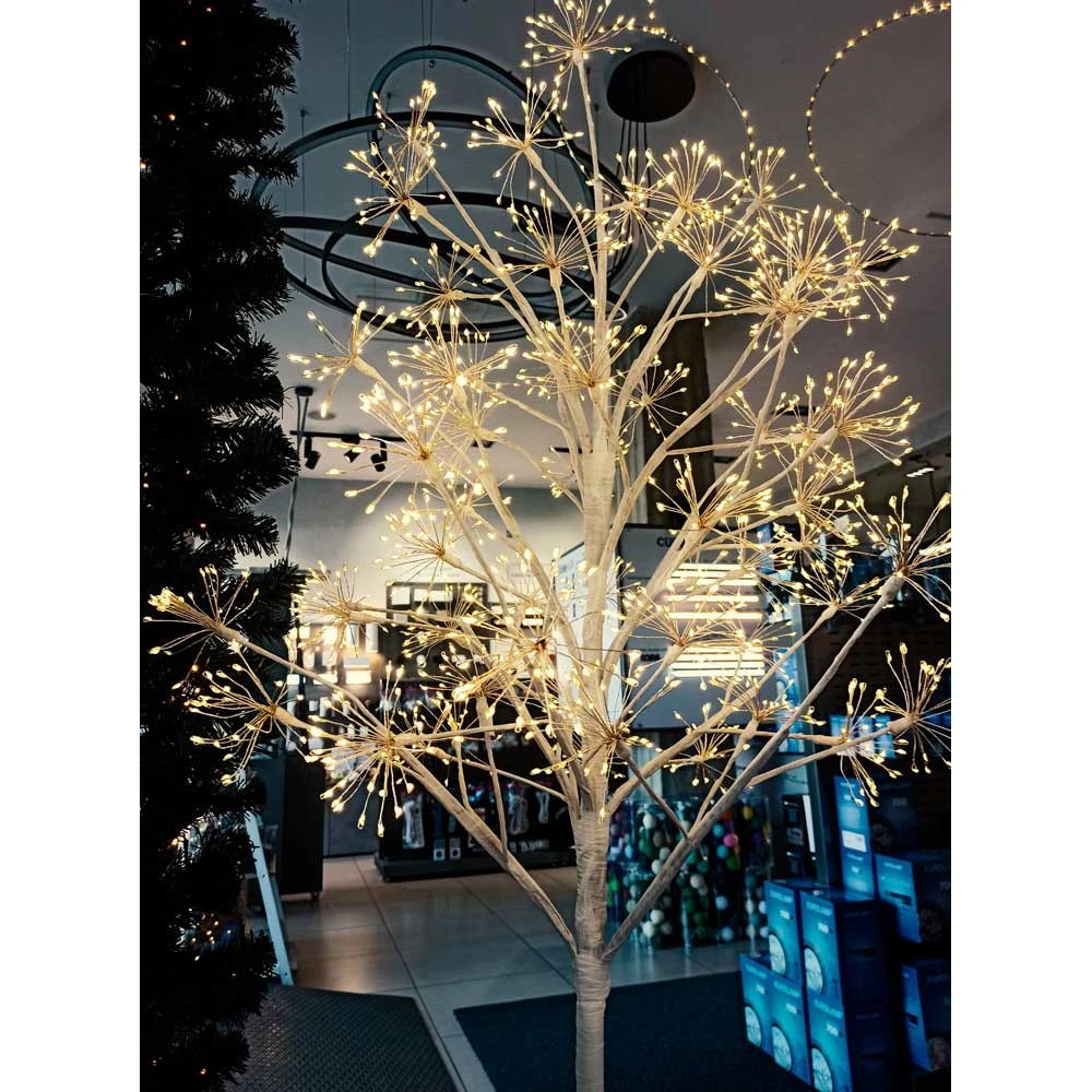 Led Φωτιζόμενο Δέντρο Λευκό - 1568 Led Και Θερμό Φωτισμό 180cm IP44