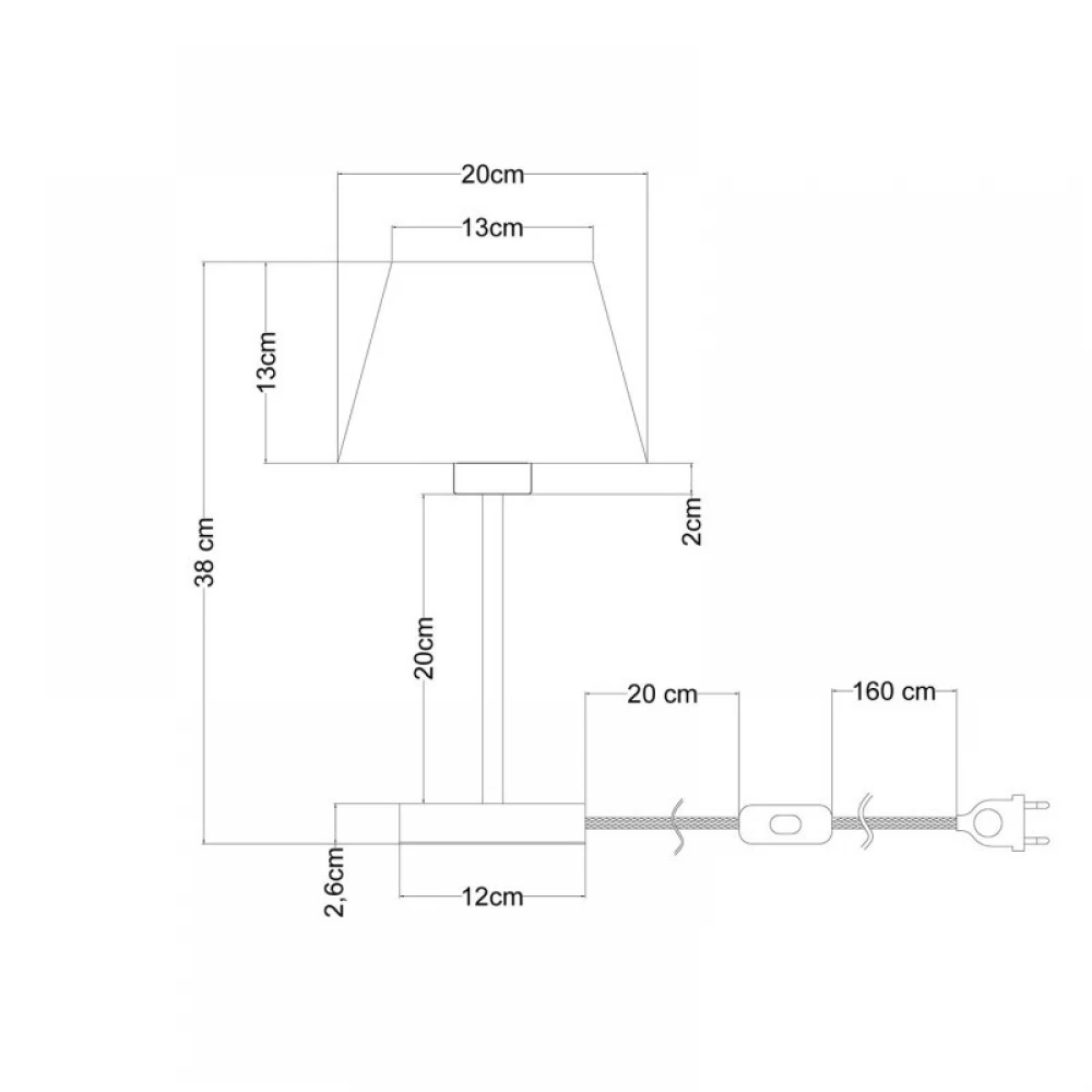 Επιτραπέζιο Φωτιστικό Alzaluce Wood Ξύλινο με καπέλο Impero - Creative Cables