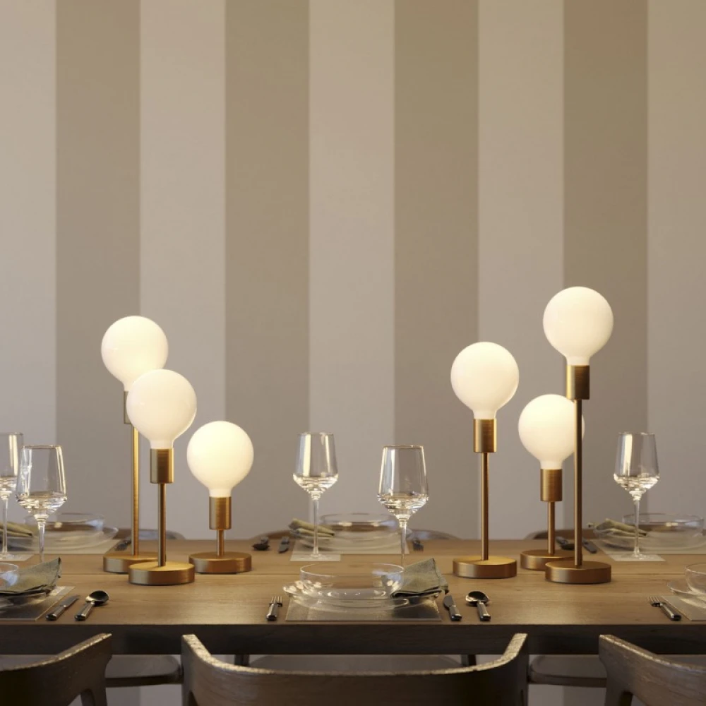 Επιτραπέζιο Φωτιστικό Μεταλλικό Alzaluce, με υφασμάτινο καλώδιο, διακοπτάκι και διπολικό φις 15cm- Μπρονζέ - Creative Cables