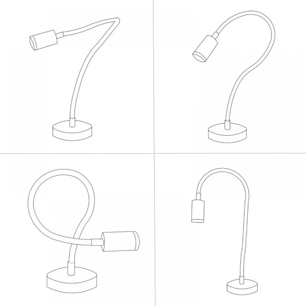 Επιτραπέζιο Φωτιστικό Flex GU1d0 εύκαμπτο με λάμπα LED mini σποτ Μαύρο - Creative Cables - Χάρη στο mini σποτάκι LED, το επιτραπέζιο φωτιστικό Table Flex GU1d0 είναι ένα εύκαμπτο φωτιστικό ιδανικό για να δώσει χρώμα και φως σε μία συγκεκριμένη περιοχή.
