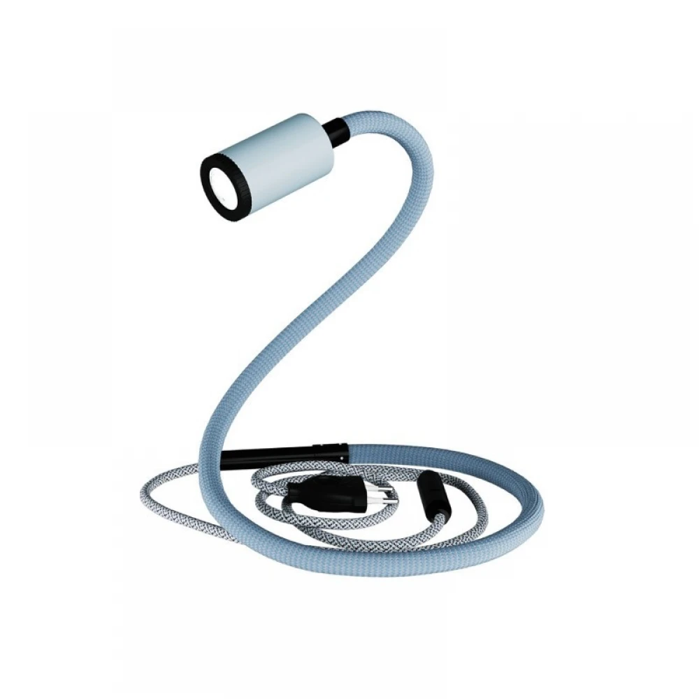 Επιτραπέζιο Φωτιστικό GU1d-one Pastel εύκαμπτο με λάμπα LED mini σποτ χωρίς βάση - Απαλό Γαλάζιο - Creative Cables