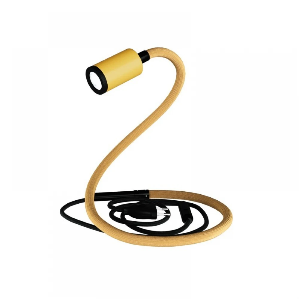 Επιτραπέζιο Φωτιστικό GU1d-one Pastel εύκαμπτο με λάμπα LED mini σποτ χωρίς βάση - Μουσταρδί - Creative Cables