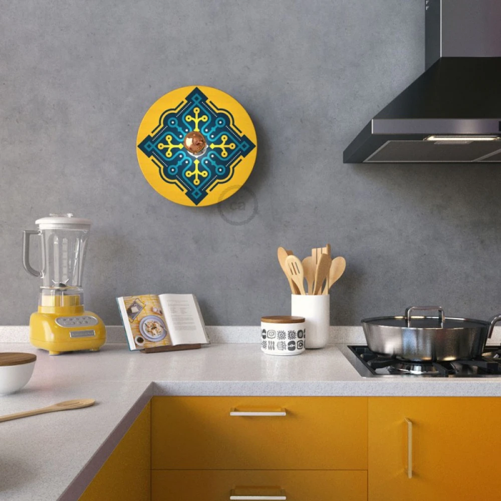 Φωτιστικό Τοίχου ή Οροφής Fermaluce Ethnic, με Ξύλινο Φωτιστικό Πιάτο UFO Διπλής Όψης - ODD - Creative Cables