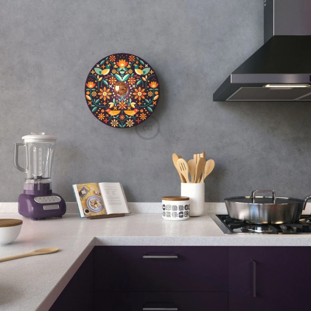 Φωτιστικό Τοίχου ή Οροφής Fermaluce Ethnic, με Ξύλινο Φωτιστικό Πιάτο UFO Διπλής Όψης - Francesco Poroli - Creative Cables