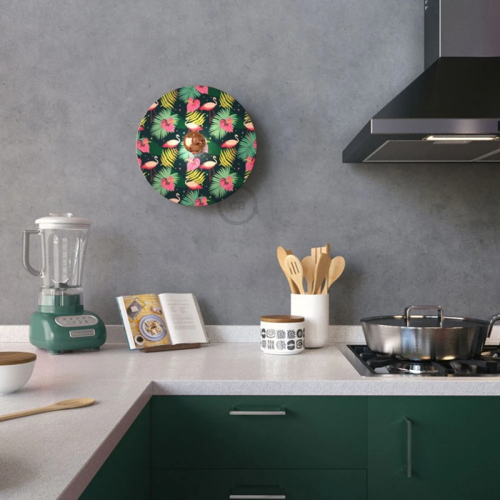 Φωτιστικό Τοίχου ή Οροφής Fermaluce Ethnic, με Ξύλινο Φωτιστικό Πιάτο UFO Διπλής Όψης - Annachiara Zaminato - Creative Cables