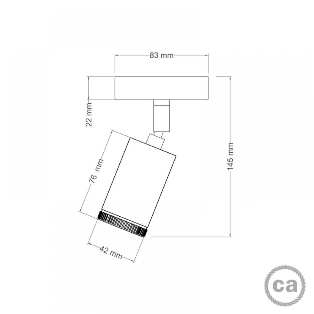Φωτιστικό Τοίχου ή Οροφής Κινητό Σποτ Mini GU1d0 Χάλκινο Αντικέ - Creative Cables