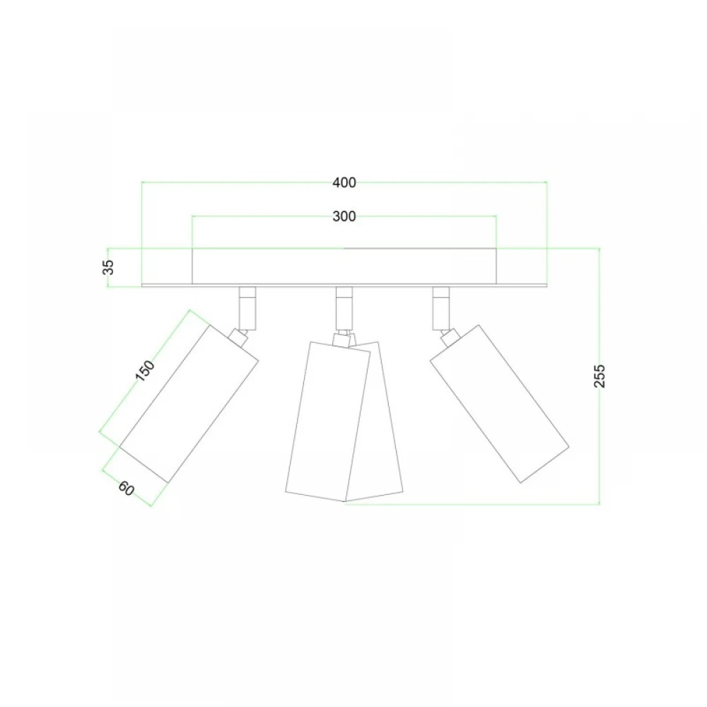 Φωτιστικό Οροφής Μεταλλικό με 4 Σποτ Tub-E14 και στρογγυλή ροζέτα Rose-One XXL - Λευκό ΜΑΤ - Creative Cables