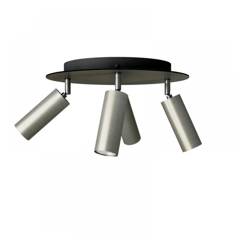 Φωτιστικό Οροφής Μεταλλικό με 4 Σποτ Tub-E14 και στρογγυλή ροζέτα Rose-One XXL - Νίκελ ΜΑΤ - Creative Cables