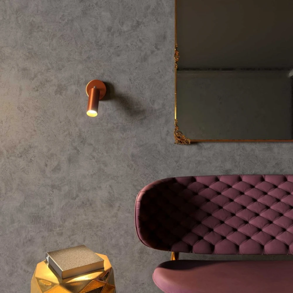 Φωτιστικό Τοίχου Fermaluce Vintage Κινητό Σποτ, μεταλλικό Tub-E14 Χάλκινο Αντικέ - Creative Cables