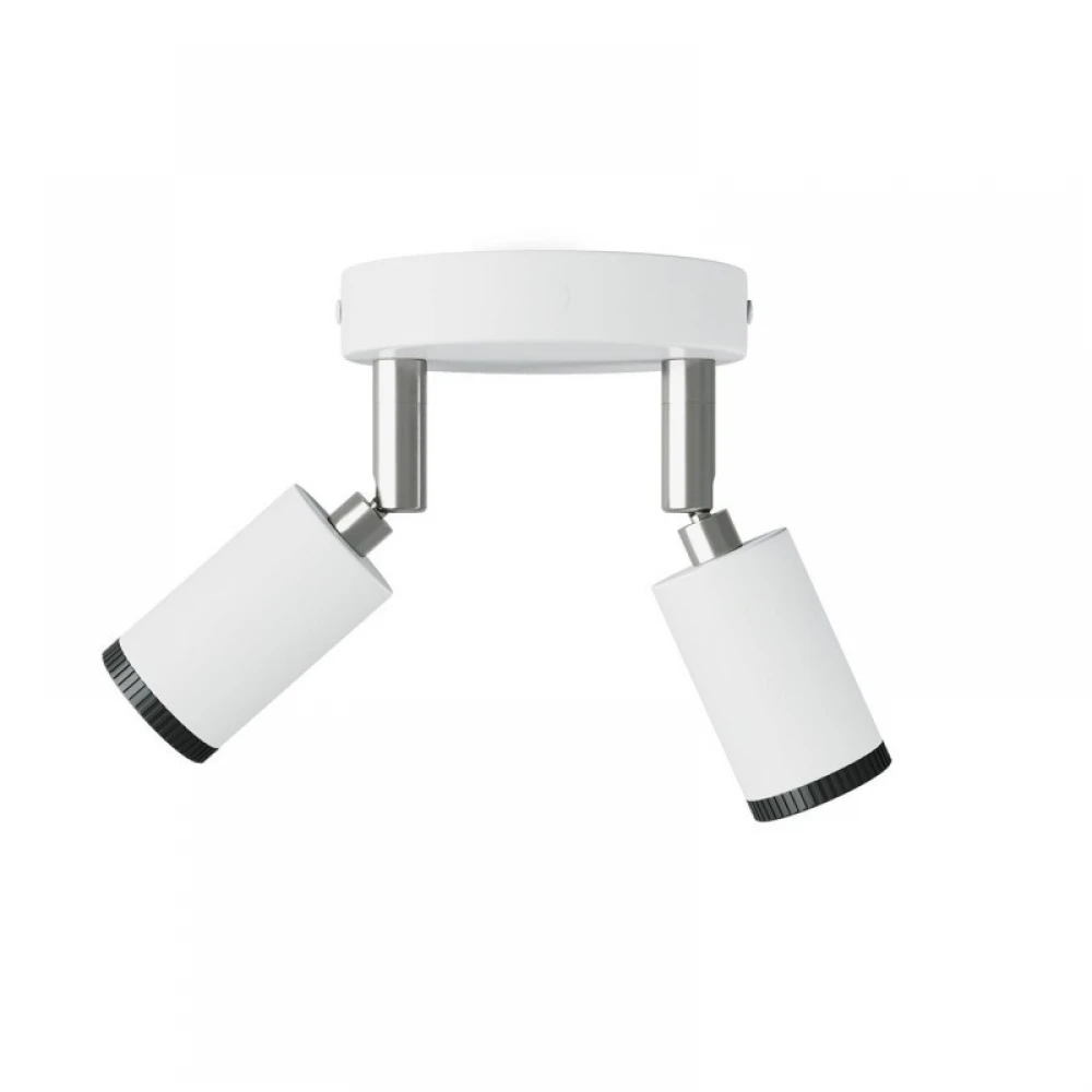Φωτιστικό Τοίχου ή Οροφής Fermaluce Μεταλλικό με 2 κινητά Mini Σποτ GU1d0 - Λευκό ΜΑΤ - Creative Cables