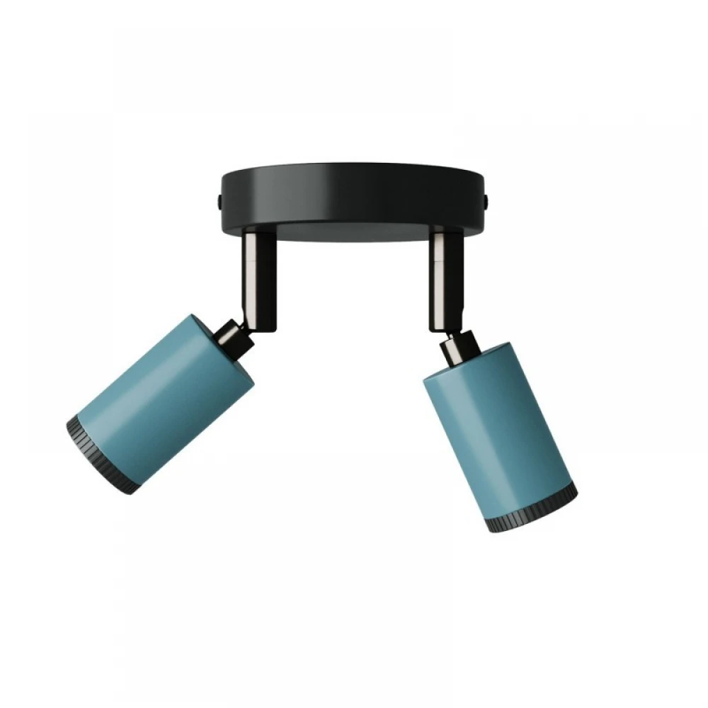 Φωτιστικό Τοίχου ή Οροφής Fermaluce Μεταλλικό με 2 κινητά Mini Σποτ GU1d0 - Πετρόλ - Creative Cables