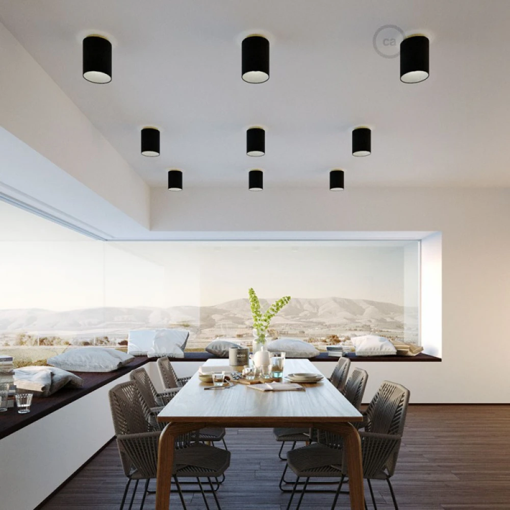 Φωτιστικό Τοίχου ή Οροφής Fermaluce Glam με Καπέλο, Ø 15cm Η18cm, μεταλλικό με ύφασμα - Χρυσό - Μαύρο - Creative Cables