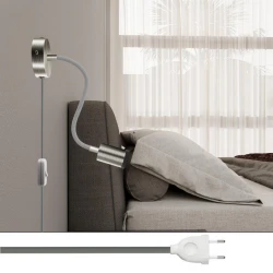 Φωτιστικό Spostaluce με εύκαμπτο σωλήνα Flex 30 cm και σποτ GU1d0 Νίκελ ΜΑΤ - Creative Cables