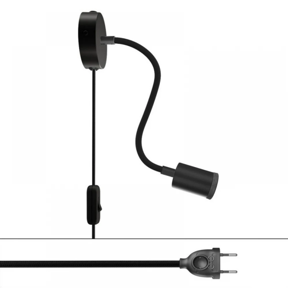 Φωτιστικό Spostaluce με εύκαμπτο σωλήνα Flex 30 cm και σποτ GU1d0 Μαύρο - Creative Cables