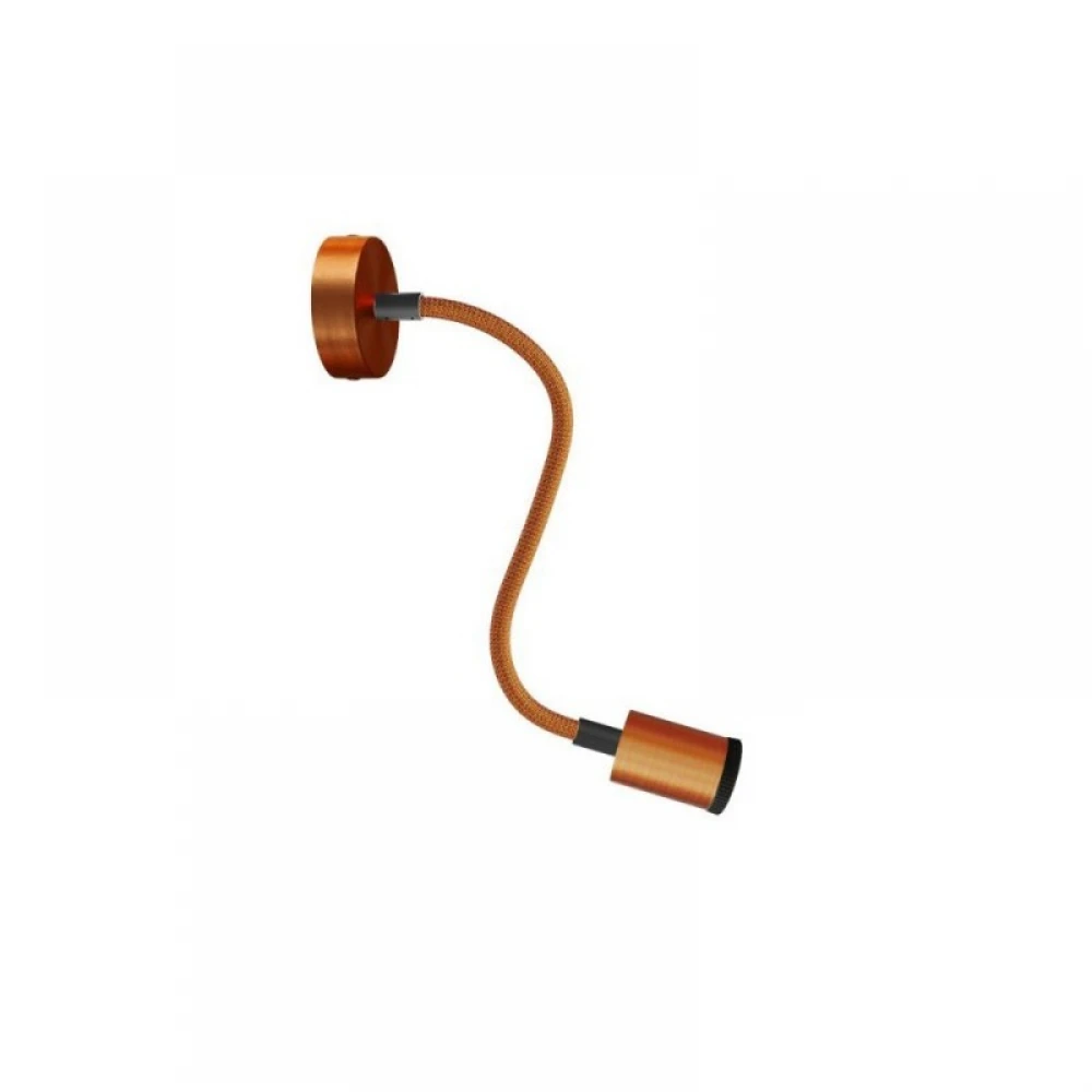 Φωτιστικό Τοίχου ή Οροφής Κινητό Σποτ Mini GU1d0 με εύκαμπτο σωλήνα Flex 30cm Χάλκινο Αντικέ - Creative Cables