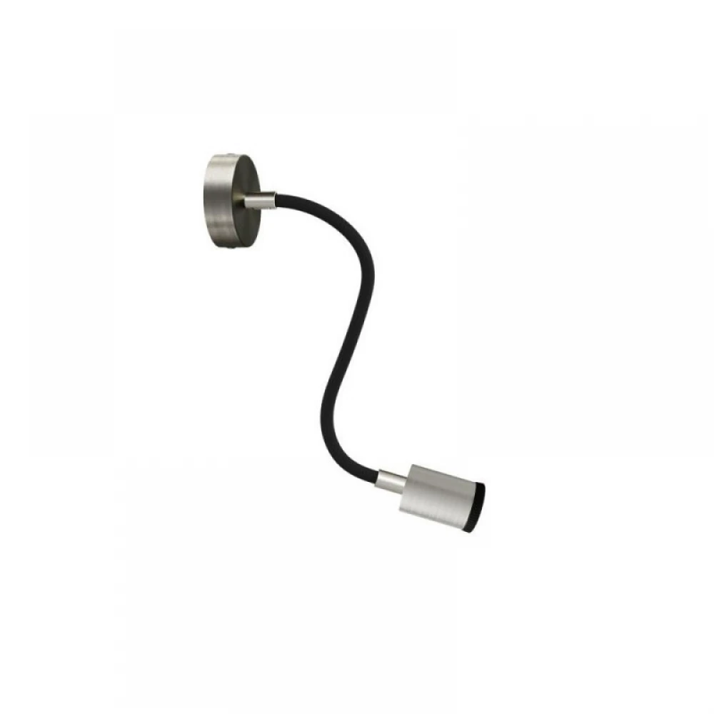 Φωτιστικό Τοίχου ή Οροφής Κινητό Σποτ Mini GU1d0 με εύκαμπτο σωλήνα Flex 30cm Νίκελ ΜΑΤ - Creative Cables