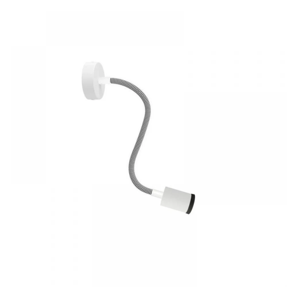 Φωτιστικό Τοίχου ή Οροφής Κινητό Σποτ Mini GU1d0 με εύκαμπτο σωλήνα Flex 30cm Λευκό ΜΑΤ - Creative Cables