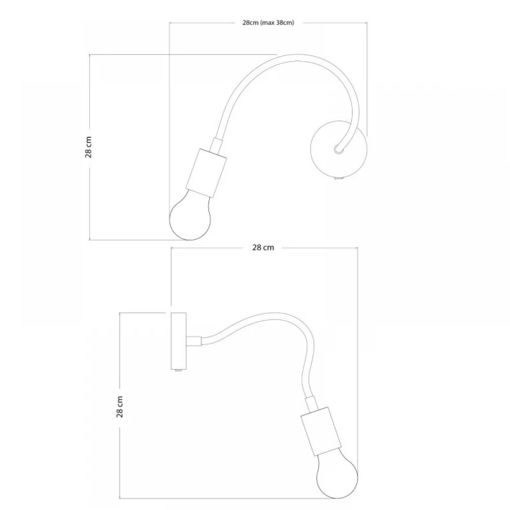 Φωτιστικό Τοίχου ή Οροφής Fermaluce Flex Pastel 30 cm Κινητό Σποτ Mini GU1d0 με mini ροζέτα με διακόπτη - Πετρολ - Creative Cables