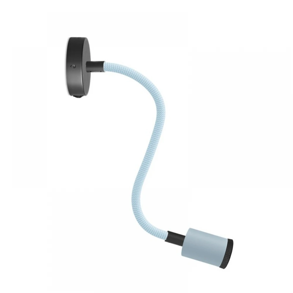 Φωτιστικό Τοίχου ή Οροφής Fermaluce Flex Pastel 30 cm Κινητό Σποτ Mini GU1d0 με mini ροζέτα με διακόπτη - Απαλό Γαλάζιο - Creative Cables