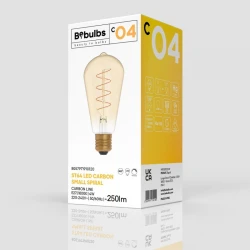 LED Λαμπτήρας C04 Αχλάδι ST64 Μελί Σπιράλ Νήμα 4W E27 Dimmable 1800K - BeBulbs - Creative Cables