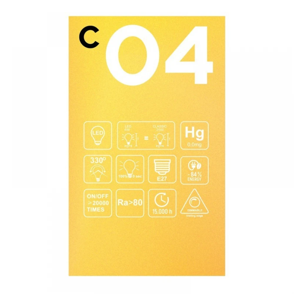 LED Λαμπτήρας C04 Αχλάδι ST64 Μελί Σπιράλ Νήμα 4W E27 Dimmable 1800K - BeBulbs - Creative Cables