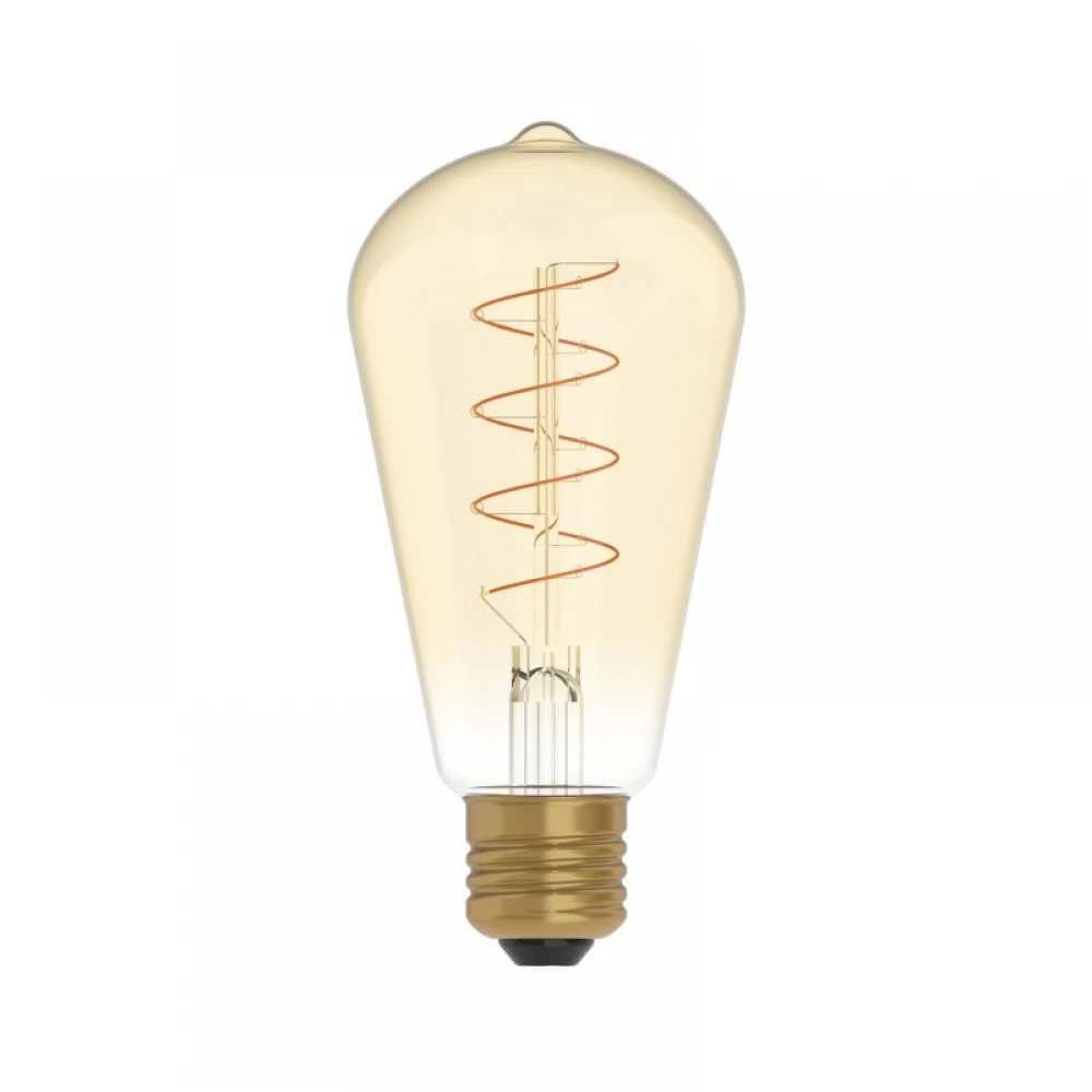 LED Λαμπτήρας C04 Αχλάδι ST64 Μελί Σπιράλ Νήμα 4W E27 Dimmable 1800K - BeBulbs - Creative Cables