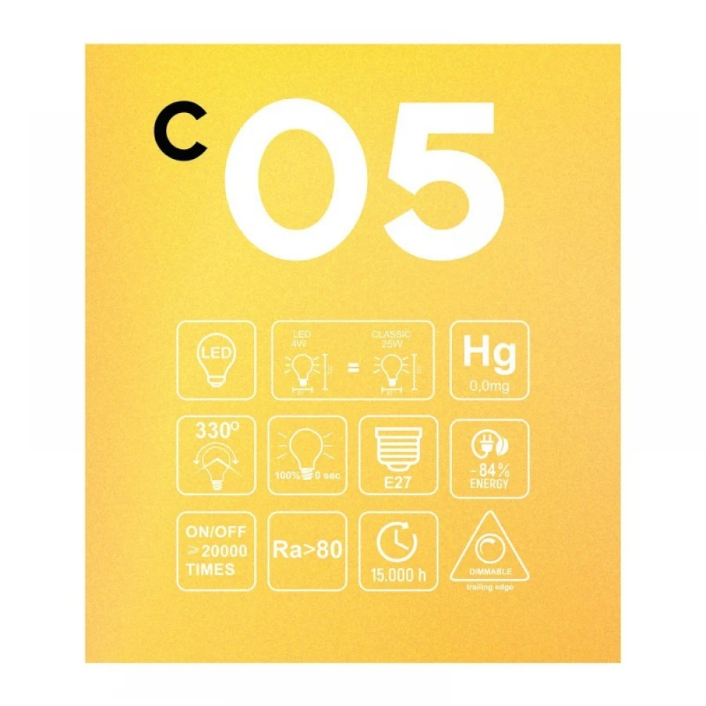 LED Λαμπτήρας C05 Γλόμπος G80 Μελί Σπιράλ Νήμα 4W E27 Dimmable 1800K - BeBulbs - Creative Cables