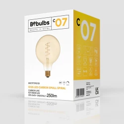 LED Λαμπτήρας C07 Γλόμπος G125 Μελί Σπιράλ Νήμα 4W E27 Dimmable 1800K - BeBulbs - Creative Cables