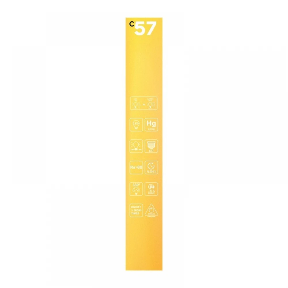 LED Λαμπτήρας C57 Σωληνωτή T32X300 Μελί Νήμα Cage 7W E27 Dimmable 2700K - BeBulbs - Creative Cables