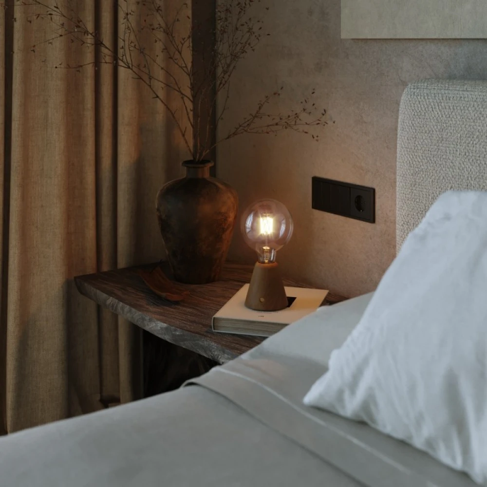 Φορητό Επαναφορτιζόμενο Φωτιστικό Cabless01 με LED λαμπτήρα G125 γλόμπο - Φυσικό - Creative Cables