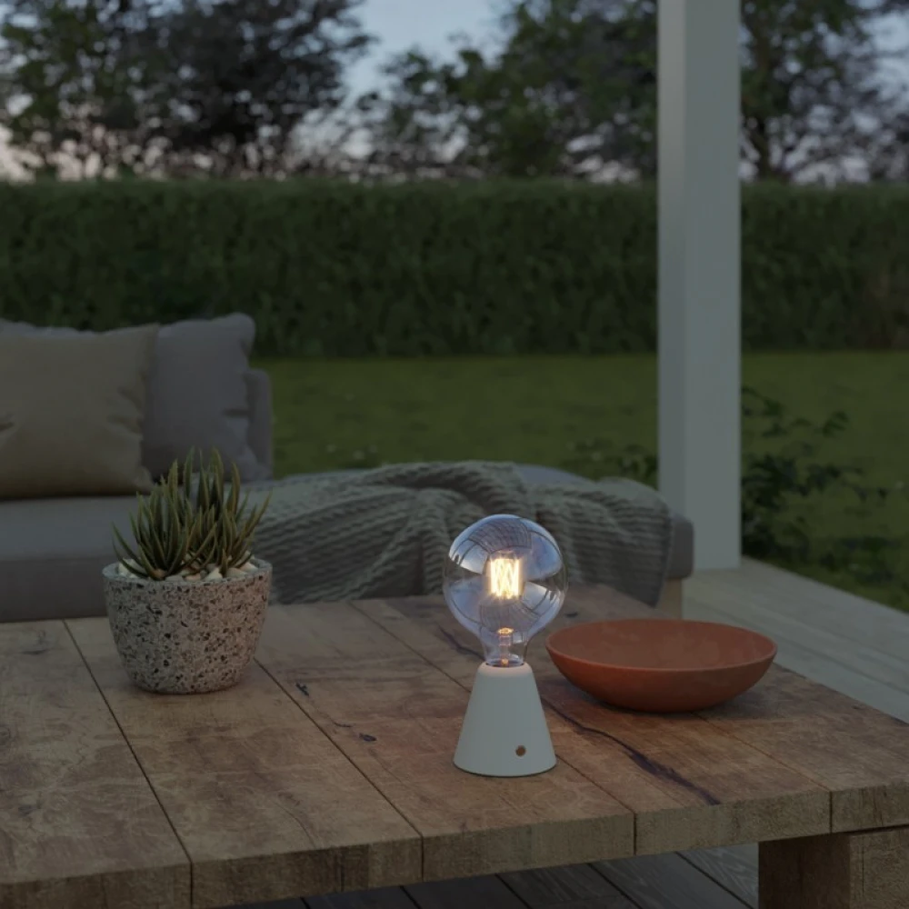 Φορητό Επαναφορτιζόμενο Φωτιστικό Cabless01 με LED λαμπτήρα G125 γλόμπο - Λευκό - Creative Cables