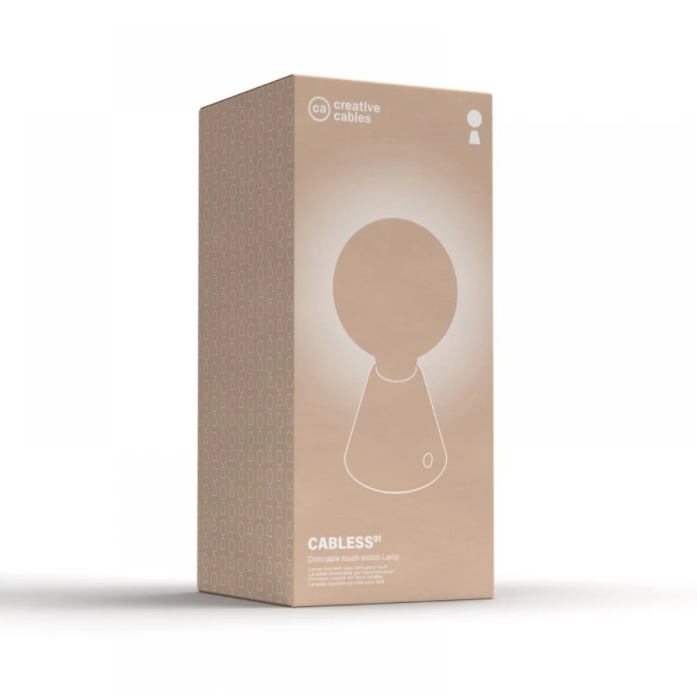 Φορητό Επαναφορτιζόμενο Φωτιστικό Cabless01 με LED λαμπτήρα G125 γλόμπο - Φυσικό - Creative Cables