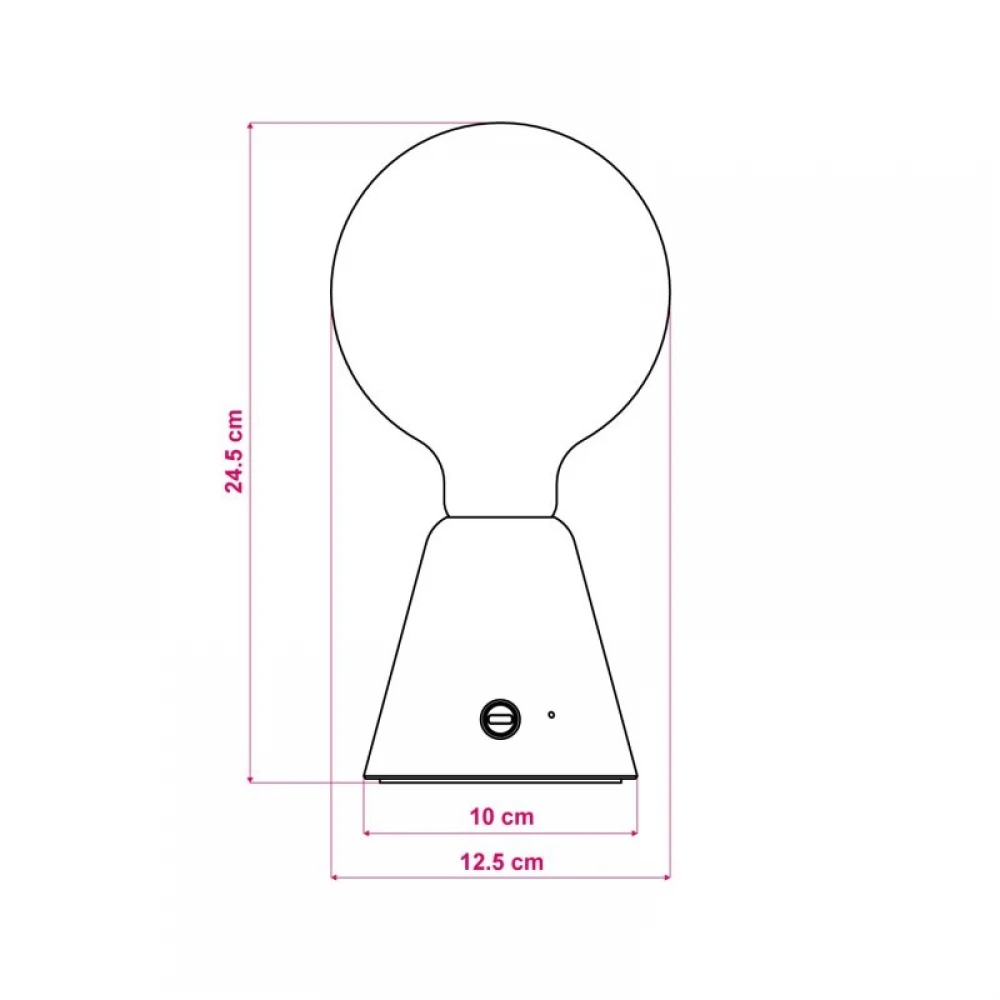 Φορητό Επαναφορτιζόμενο Φωτιστικό Cabless01 με LED λαμπτήρα G125 γλόμπο - Φυσικό - Creative Cables