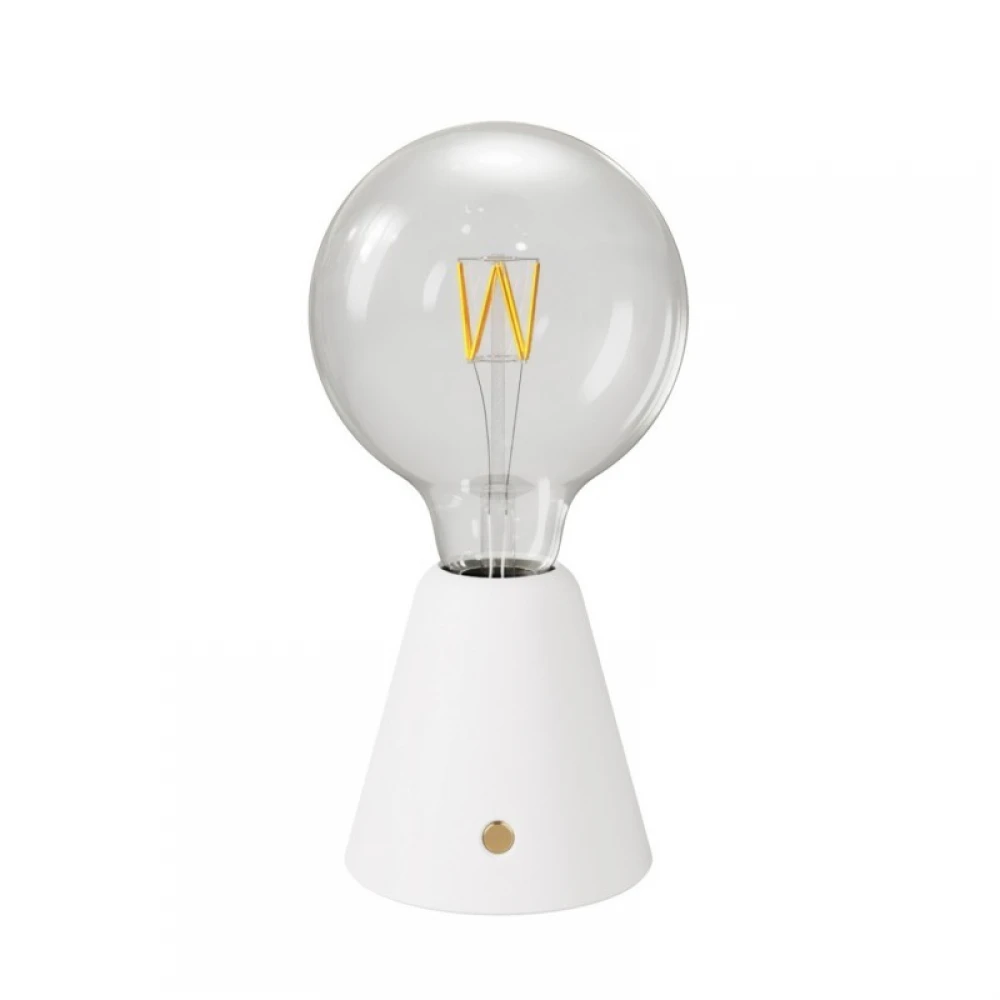 Φορητό Επαναφορτιζόμενο Φωτιστικό Cabless01 με LED λαμπτήρα G125 γλόμπο - Λευκό - Creative Cables