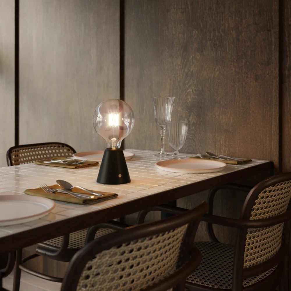 Φορητό Επαναφορτιζόμενο Φωτιστικό Cabless01 με LED λαμπτήρα G125 γλόμπο - Μαύρο - Creative Cables