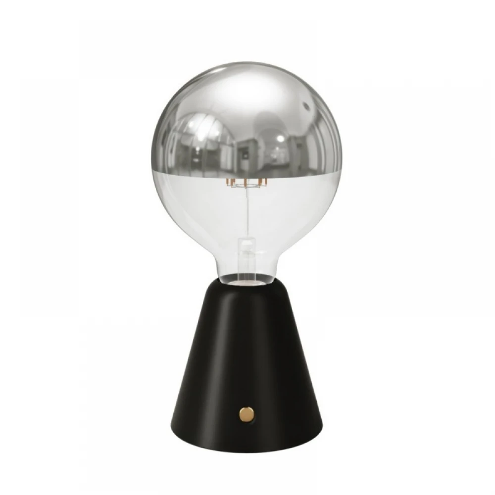 Φορητό Επαναφορτιζόμενο Φωτιστικό Cabless01 με LED λαμπτήρα G125 γλόμπο καθρέπτου Ασημί - Μαύρο - Creative Cables