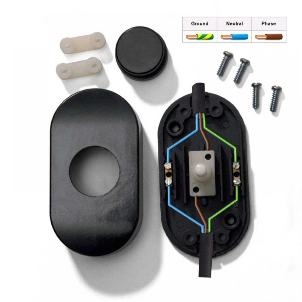 Διακόπτης Ποδός Μαύρος Μονοπολικός by Achille Castiglioni - Creative Cables