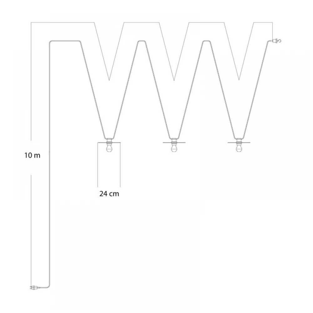 Γιρλάντα Lumet 'Maioliche' έτοιμη για χρήση, 10m υφασμάτινο καλώδιο πλακέ με 3 ντουί, καπέλα φωτιστικών, γάντζο και φις- Majolica Μπλε - Creative Cables