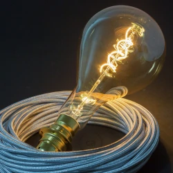LED Λαμπτήρας XXL Με Μελί Γυαλί - Αχλάδι A165 Με Σπιράλ Νήμα - 5W E27 Dimmable 2000K - Creative Cables