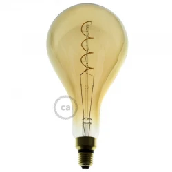 LED Λαμπτήρας XXL Με Μελί Γυαλί - Αχλάδι A165 Με Σπιράλ Νήμα - 5W E27 Dimmable 2000K - Creative Cables