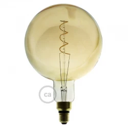LED λαμπτήρας XXL Με Μελί Γυαλί - Σφαίρα G200 Με Σπιράλ Νήμα - 5W E27 Dimmable 2000K - Creative Cables