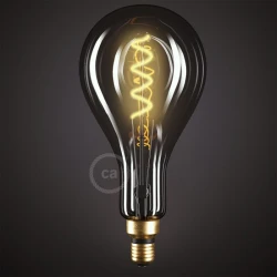 LED Λαμπτήρας XXL Φυμέ - A165 Σπιράλ Νήμα Filament - 5W E27 Dimmable 2000K - Creative Cables