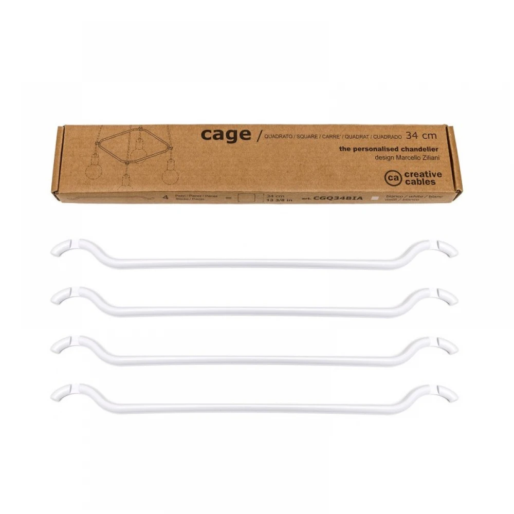 Cage Τετράγωνο - Κατασκευή για φωτιστικά Λευκή - Creative Cables