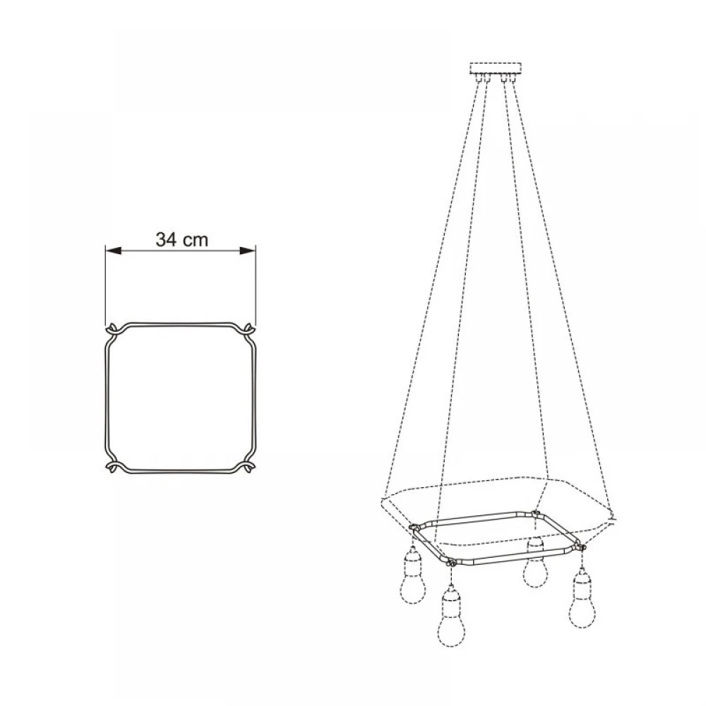 Cage Τετράγωνο - Κατασκευή για φωτιστικά Διαφανές - Creative Cables