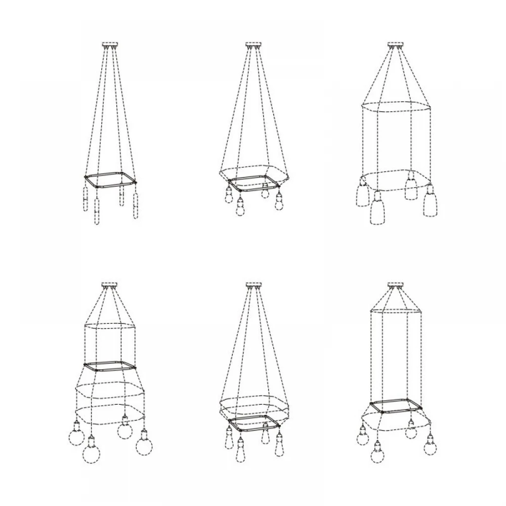 Cage Τετράγωνο - Κατασκευή για φωτιστικά Διαφανές - Creative Cables