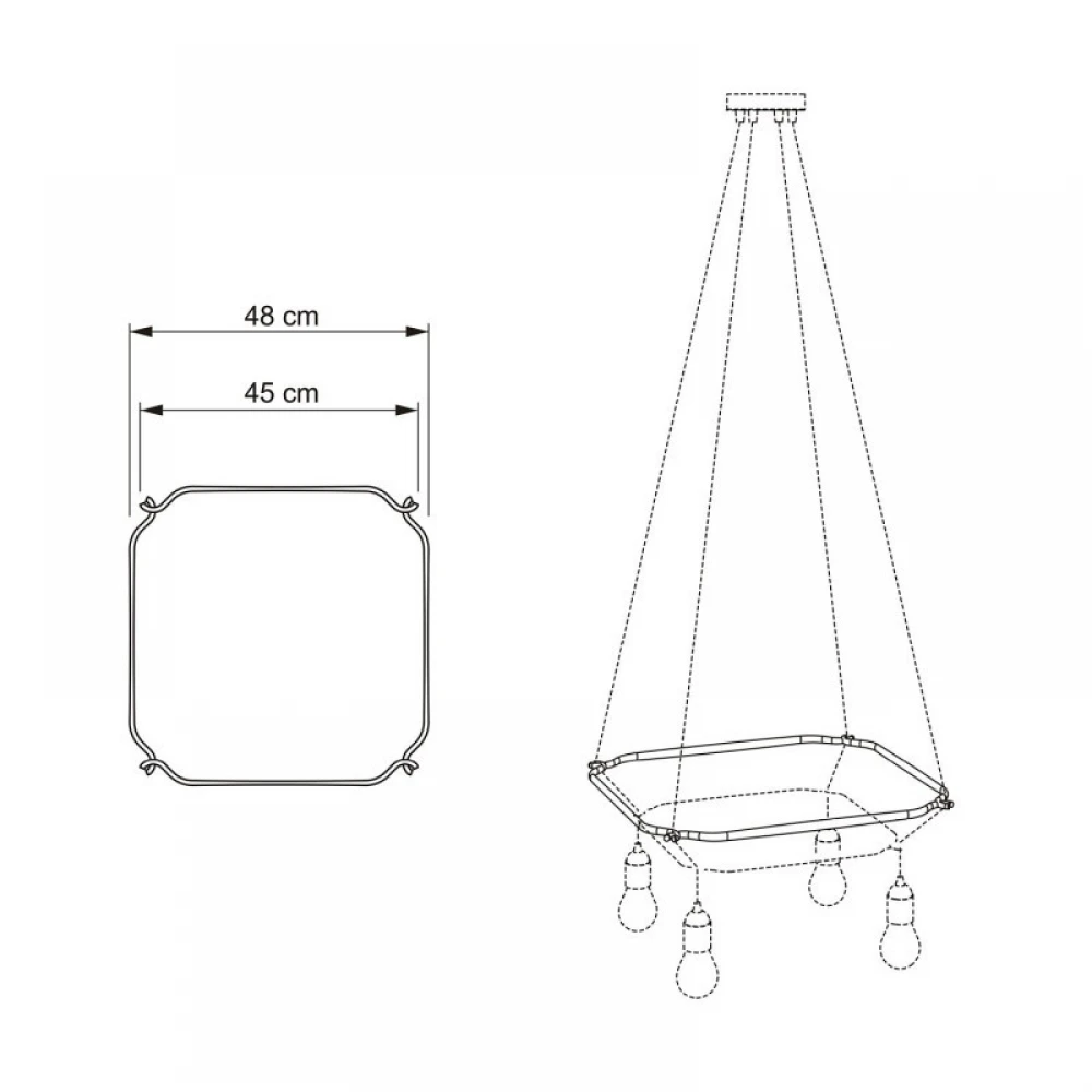 Cage Τετράγωνο - Κατασκευή για φωτιστικά Διαφανές - Creative Cables