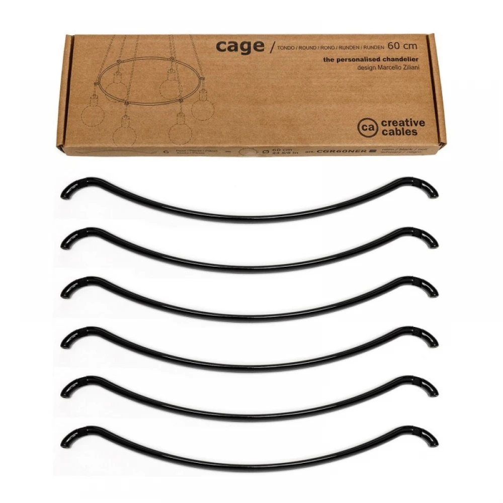 Cage Κύκλος - Κατασκευή για φωτιστικά Μαύρη - Creative Cables