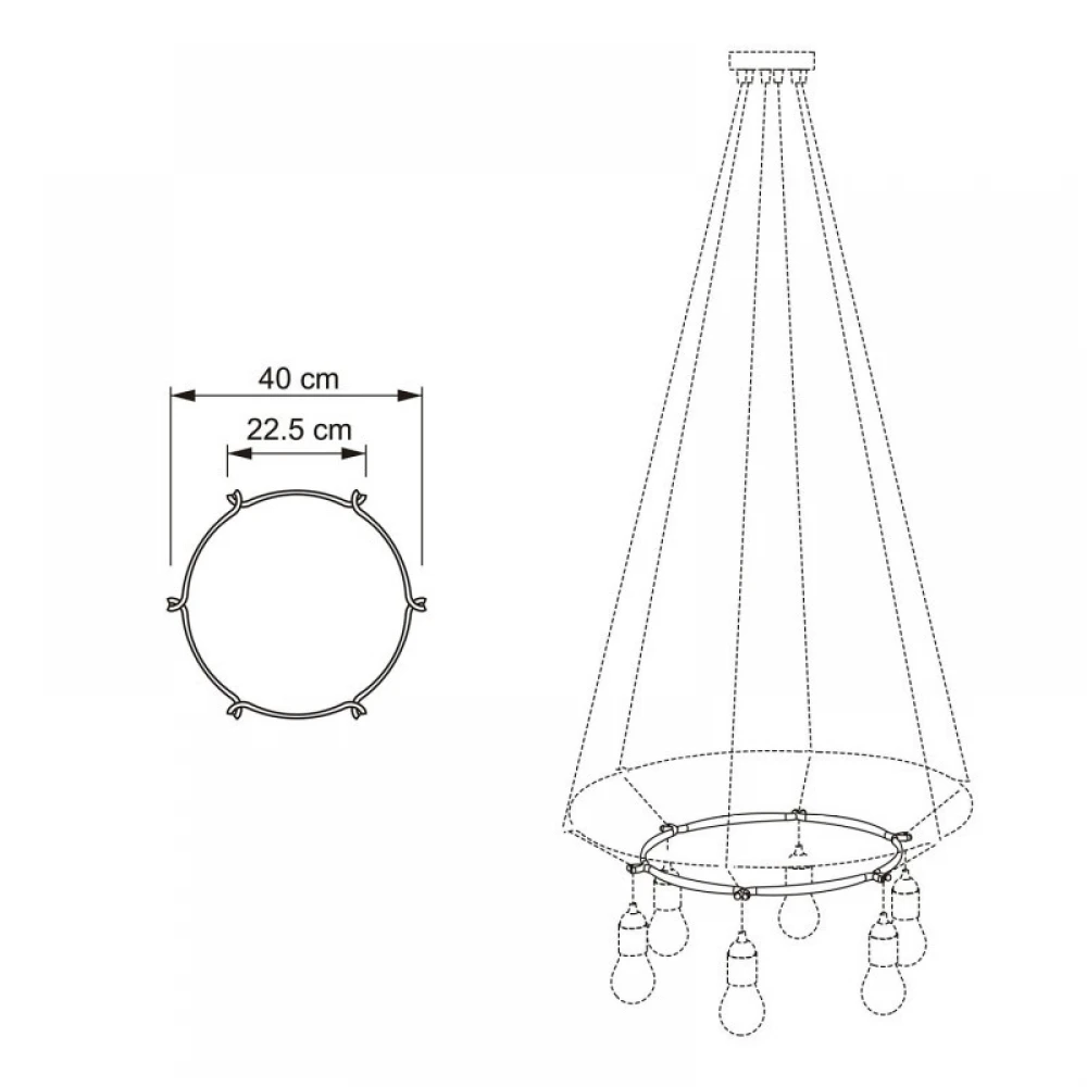 Cage Κύκλος - Κατασκευή για φωτιστικά Διάφανη - Creative Cables